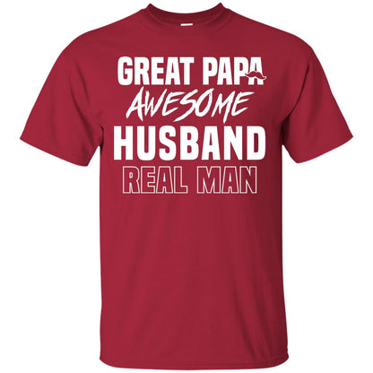 Great Papa Awesome Husband Real Man Father's Day Shirt Cardinal