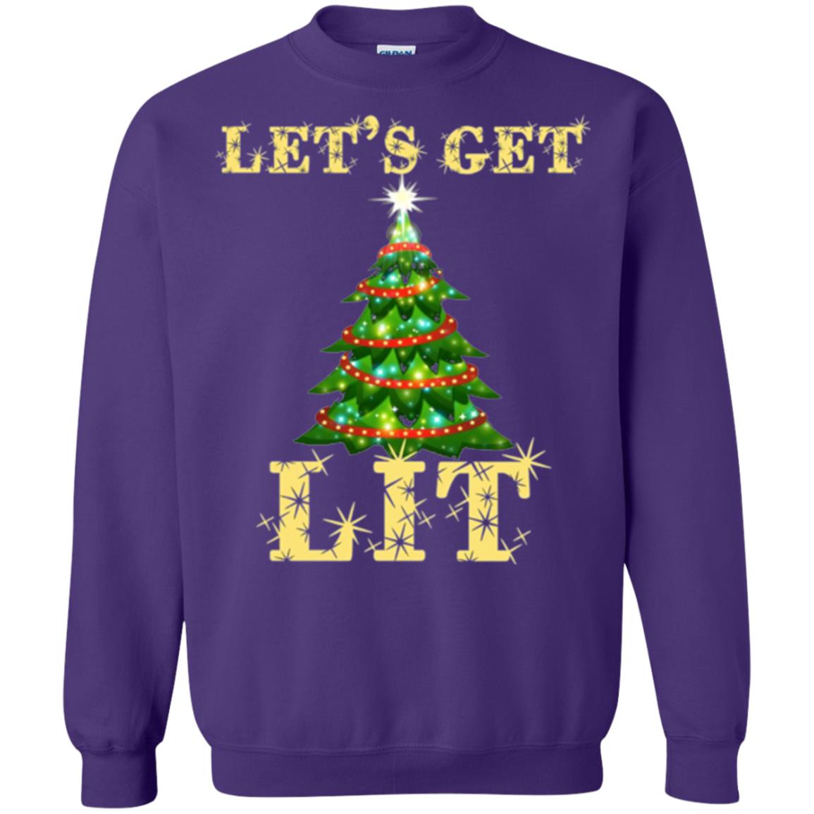 Christmas T-shirt Let_s Get Lit Purple