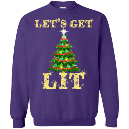 Christmas T-shirt Let_s Get Lit Purple