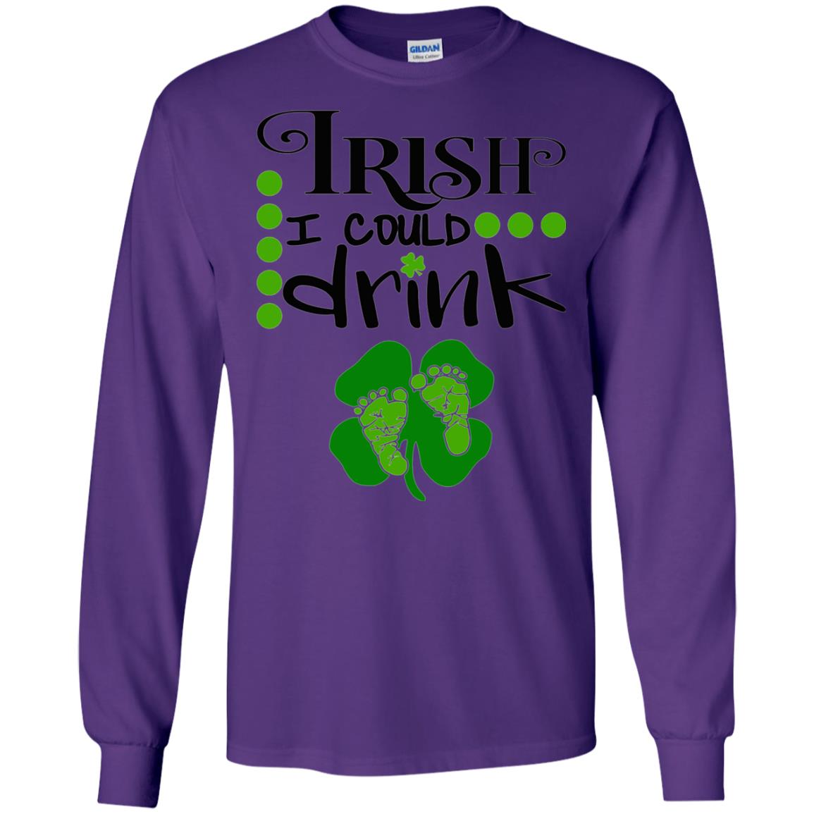 Baby Irish I Could Drink Pregnancy St Patrick_s Day T-shirt Purple