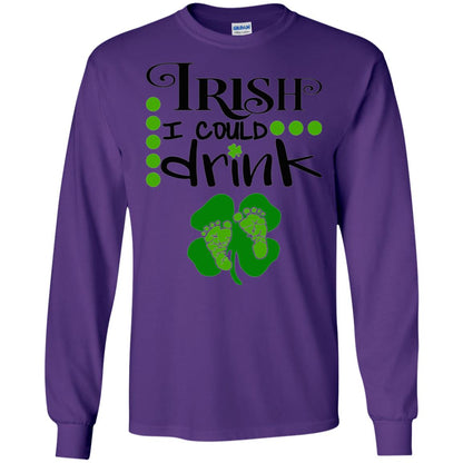 Baby Irish I Could Drink Pregnancy St Patrick_s Day T-shirt Purple