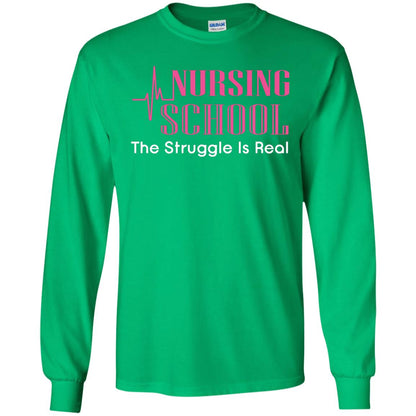 Nursing School The Struggle Is Real Nurse Gift Shirt For Student Irish Green