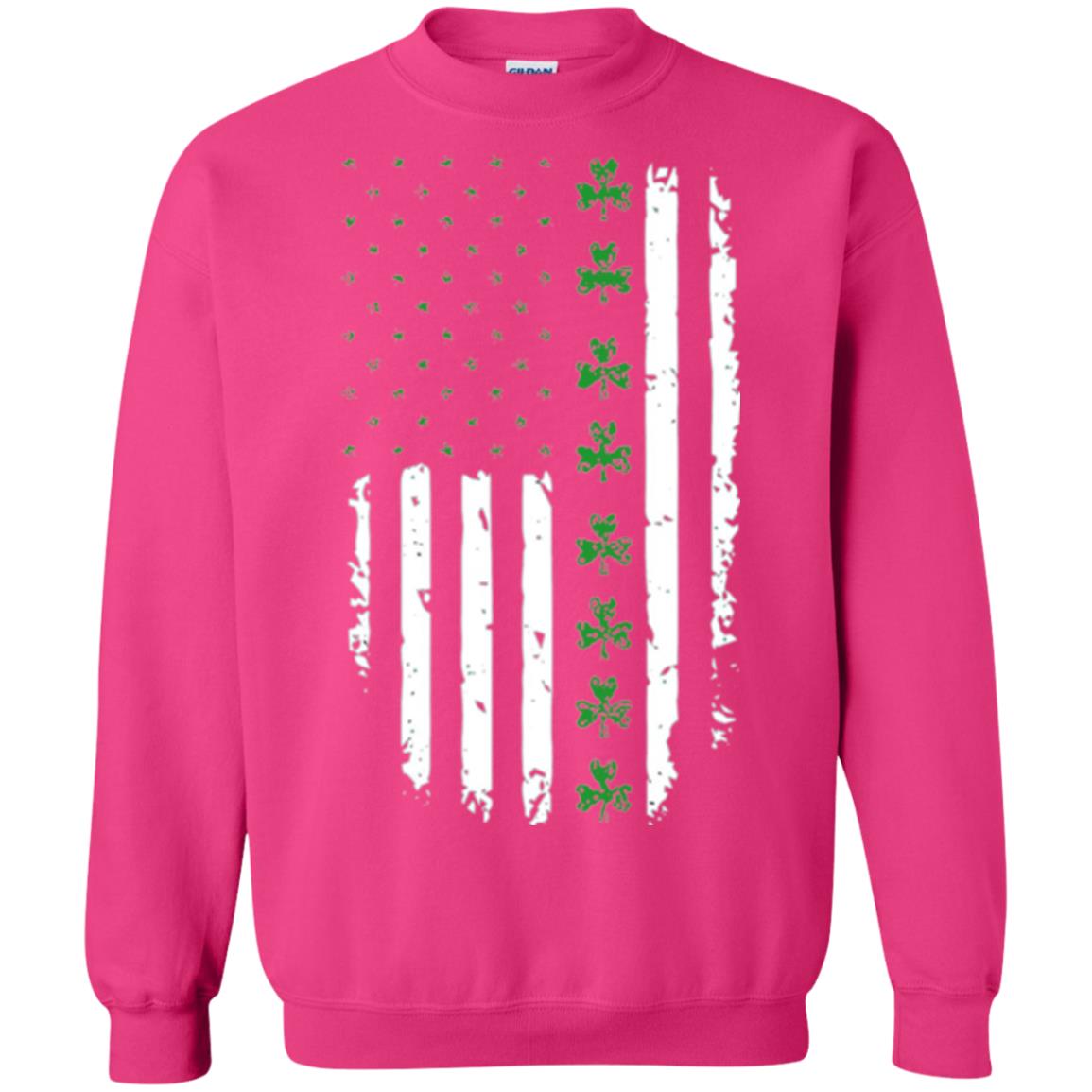 Irish American Flag St. Patrick_s Day T-shirt Heliconia