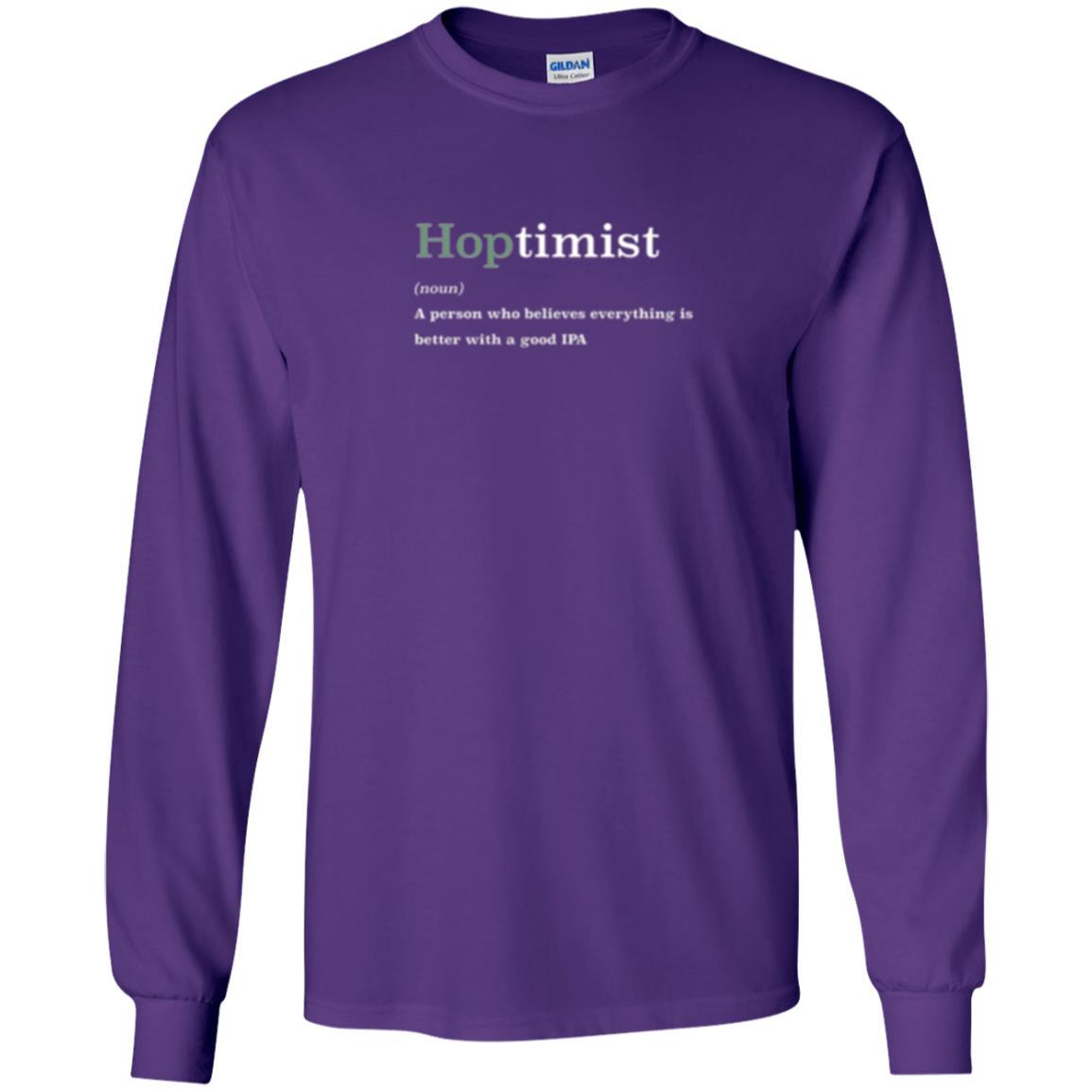 Beer Lover T-shirt Hoptimist Definition Purple