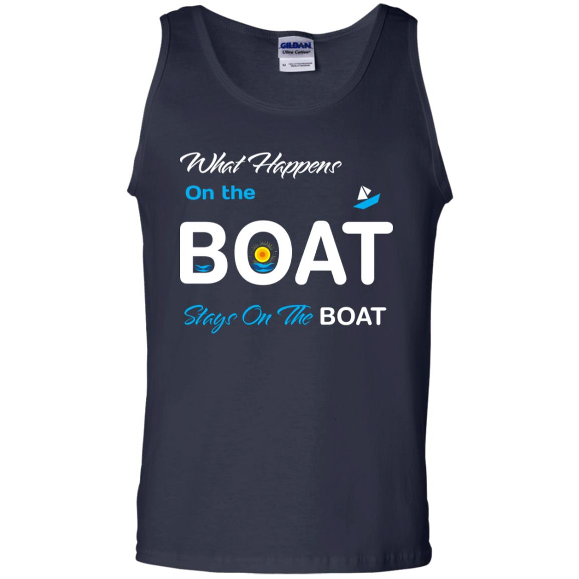 What Happens On The Boat Stay On The Boat Summer Vacation Shirt Navy
