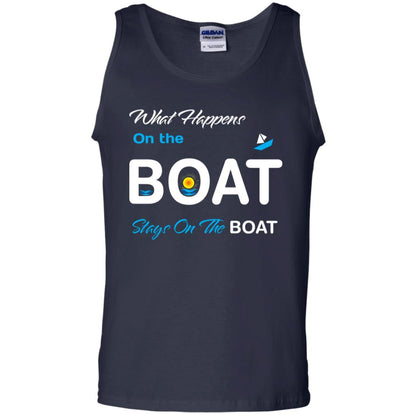 What Happens On The Boat Stay On The Boat Summer Vacation Shirt Navy