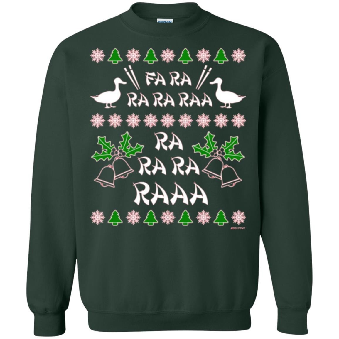 Christmas T-shirt Fa Ra Ra Chinese Duck Dinner Forest Green