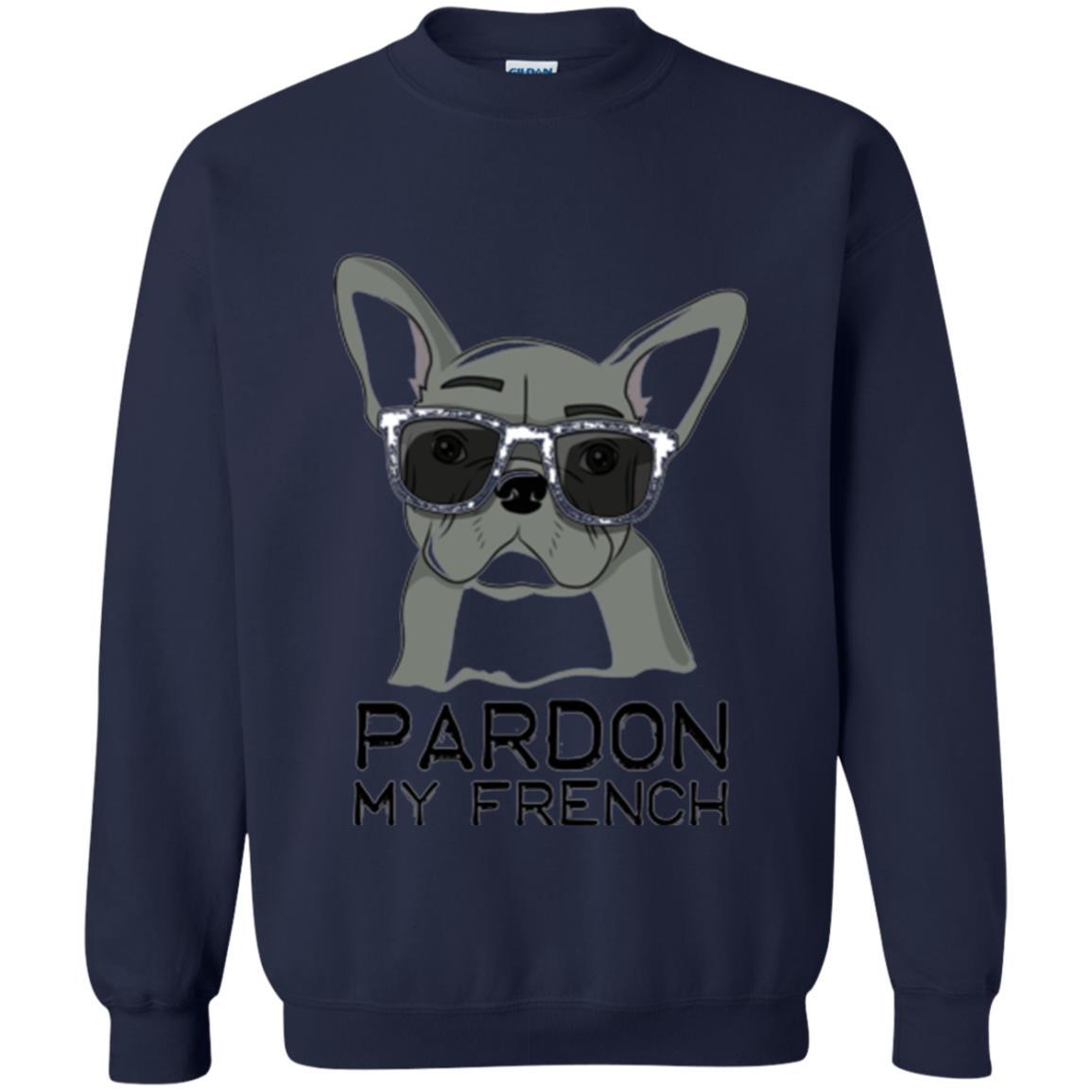 French Bulldog T-shirt Pardon My French T-shirt Navy