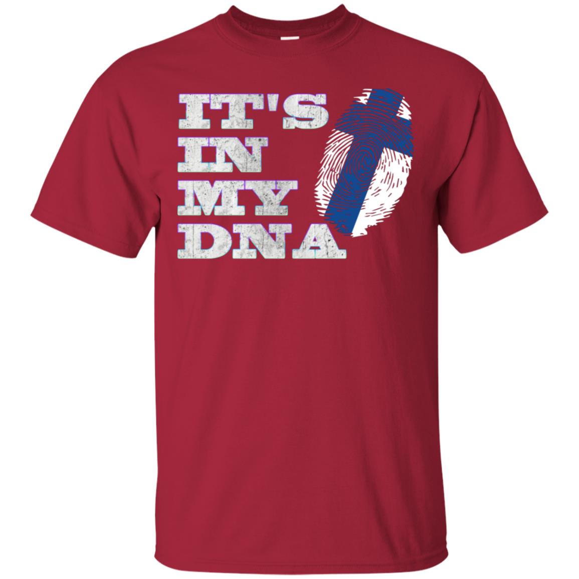 It's In My Dna Finnish Finland Flag Shirt Cardinal