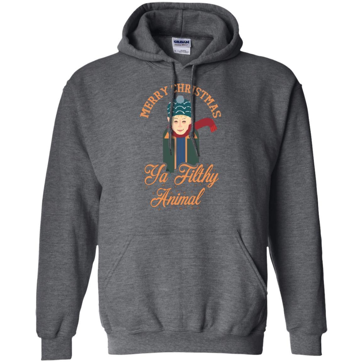 Christmas T-shirt Merry Christmas Ya Filthy Animal Dark Heather
