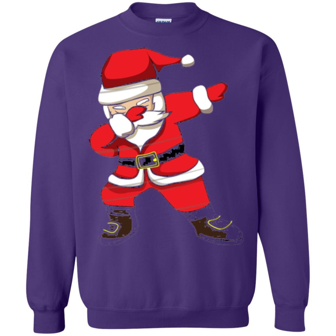 Christmas T-shirt Dabbing Santa Christmas T-shirt Purple