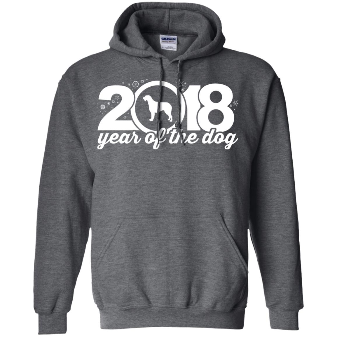 Irish Wolfhound Lover T-shirt 2018 Year Of The Dog New Year Dark Heather