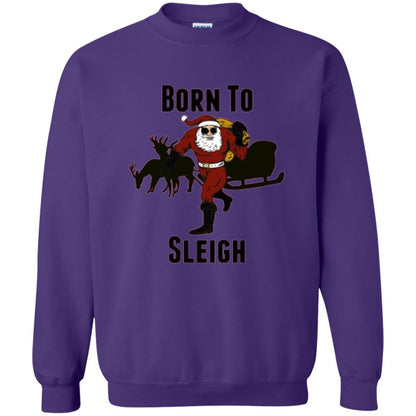 Christmas T-shirt Born To Sleigh T-shirt Purple