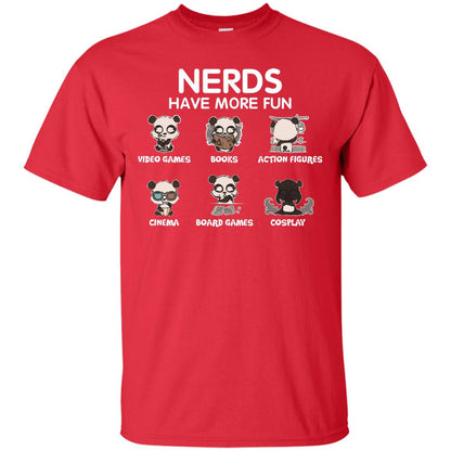 Nerds Have More Fun Video Games Books Action Figures Shirts Red