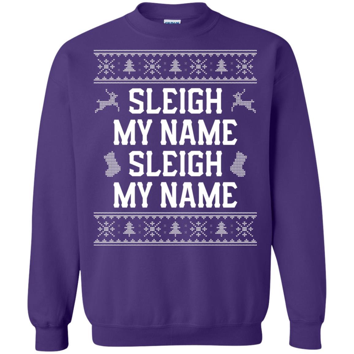 Christmas T-shirt Sleigh My Name Purple