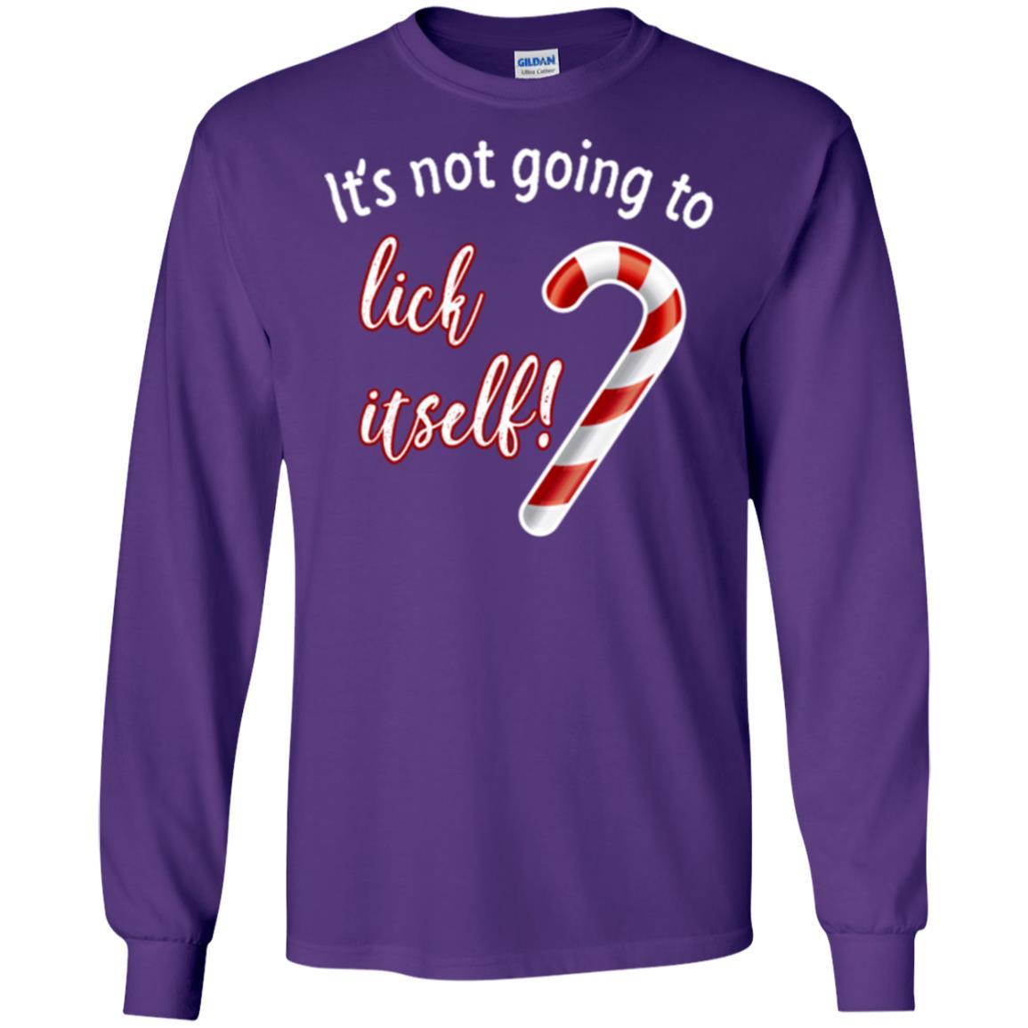 Christmas T-shirt It's Not Going To Lick Itself Purple