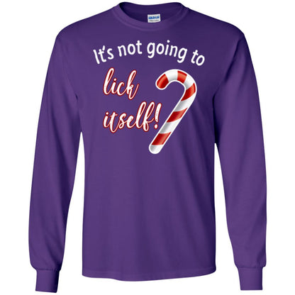 Christmas T-shirt It's Not Going To Lick Itself Purple