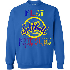 Play Softball Make Slime Gift ShirtG180 Gildan Crewneck Pullover Sweatshirt 8 oz.