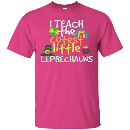 Cutest Little Leprechauns St. Patricks Day Teacher T-shirt Heliconia