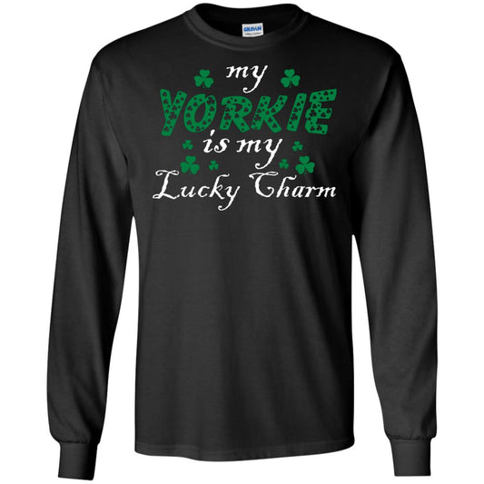My Yorkie Is My Lucky Charm Saint Patrick's Day Shirt For Yorkie Lover Black