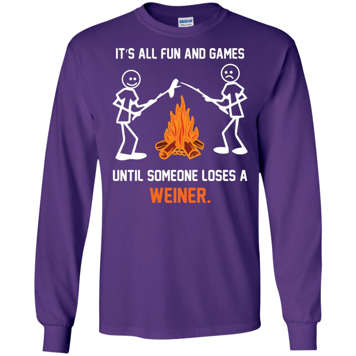Camper T-shirt It’s All Fun And Games Until Someone Loses A Weiner Purple