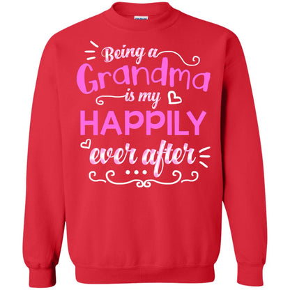 Being A Grandma Is My Happily Ever After Grandmom Shirt Red