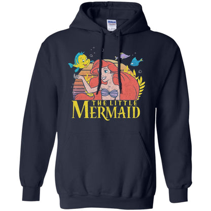 Cartoon T-shirt Mermaid Ariel Flounder Navy