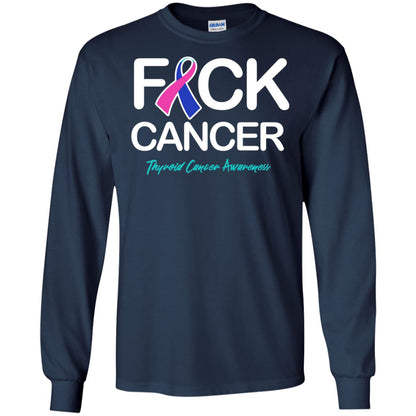 Fck Cancer Thyroid Cancer Awareness T-shirt Navy