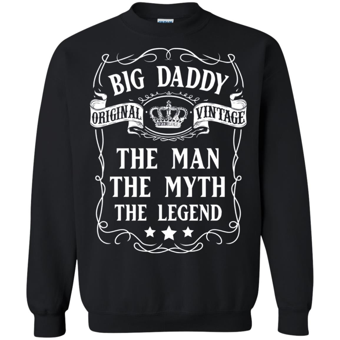 Big Daddy Original Vintage The Man Myth Legend Grandfather T-shirt Black