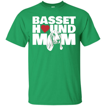 Basset Hound Mom Heart T-shirt Irish Green