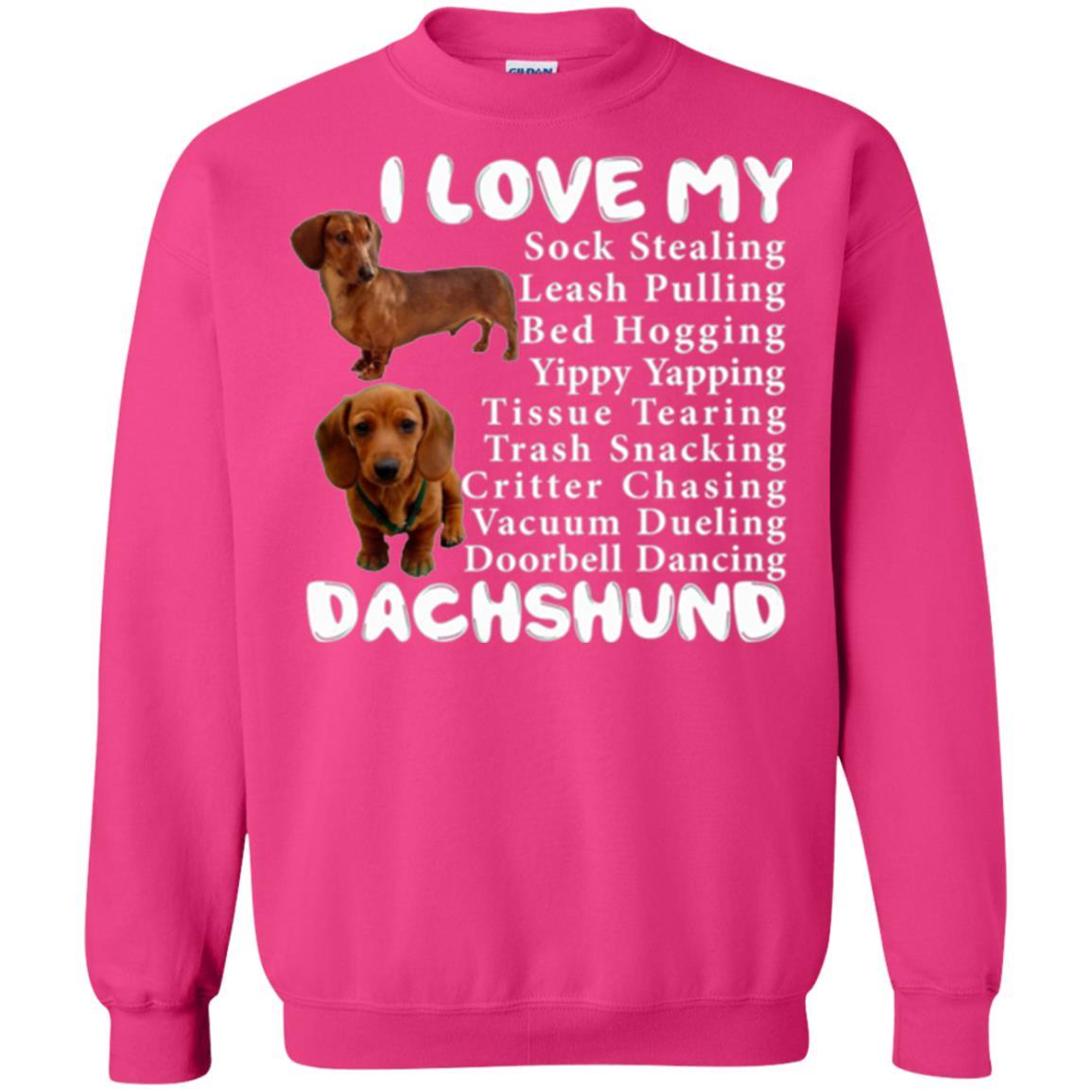Dachshund T-shirt Sock Stealing Bed Hogging Heliconia