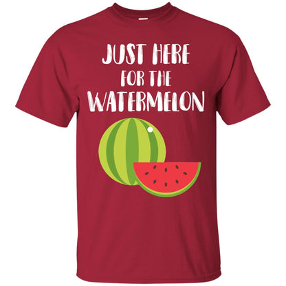 Just Here For The Watermelon Funny Summer Melon Fruit Shirt Cardinal
