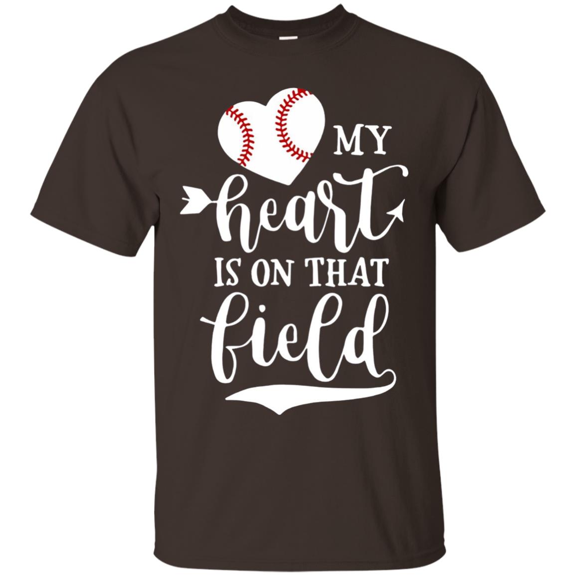 My Heart Is On That Field Softball Mom Shirt Dark Chocolate