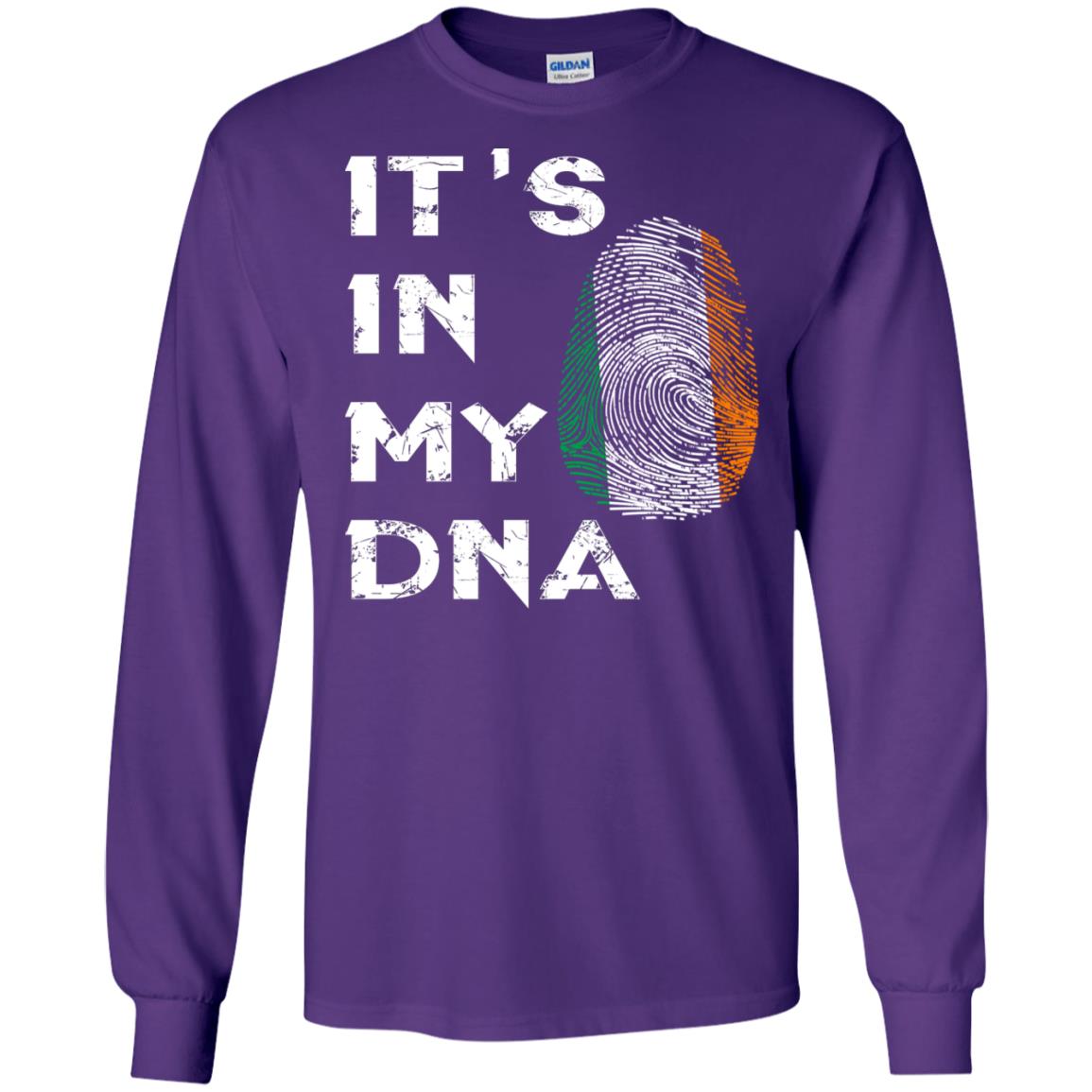 It's In My Dna Fingerprint Irish Ireland Gift Shirt Purple