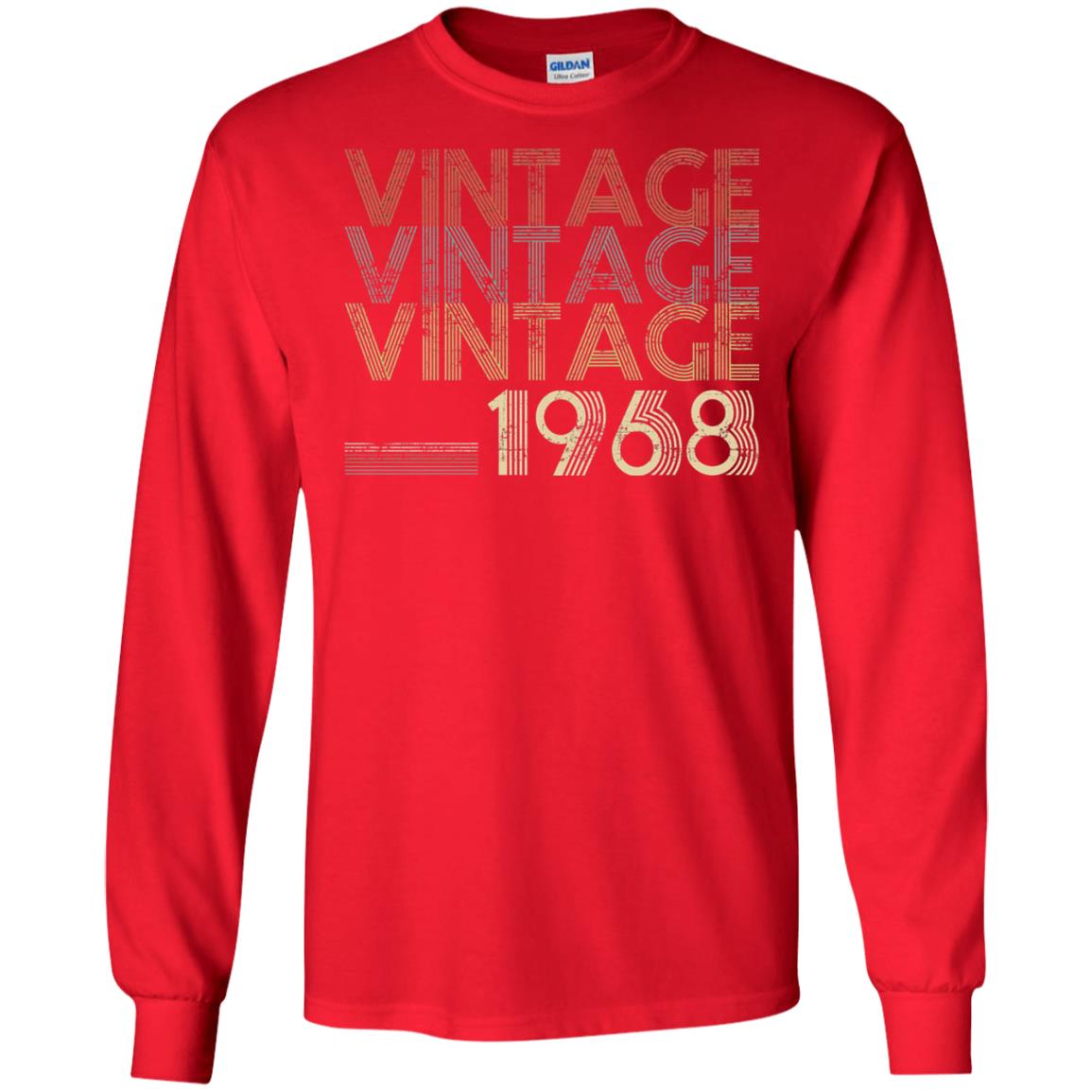 Retro Classic Vintage Born In 1968 50th Birthday T-shirt Red