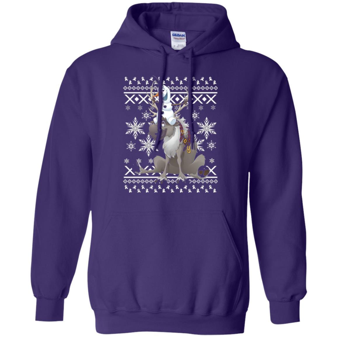 Film T-shirt Frozen Olaf Sven Riding Antler Purple