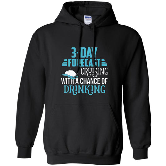 Funny Cruise T-shirt Forecast Cruising With A Chance Black