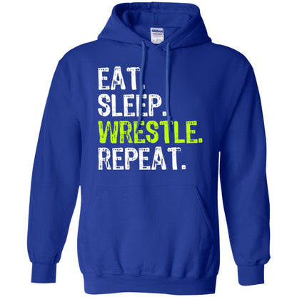 Wrestling T-shirt Eat Sleep Wrestle Repeat Royal