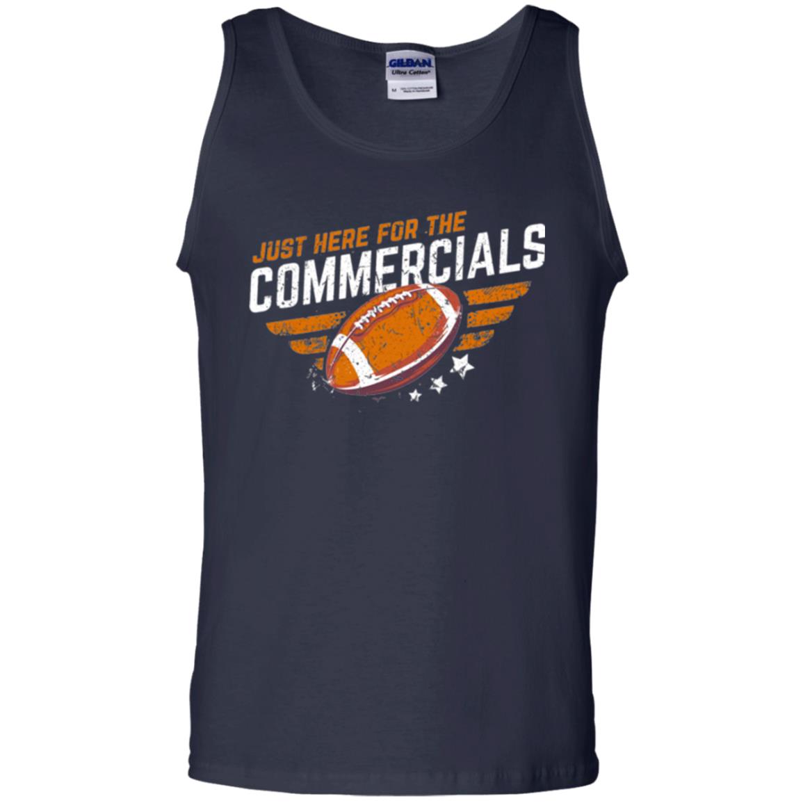 Football Lover T-shirt Just Here For The Commercials Navy