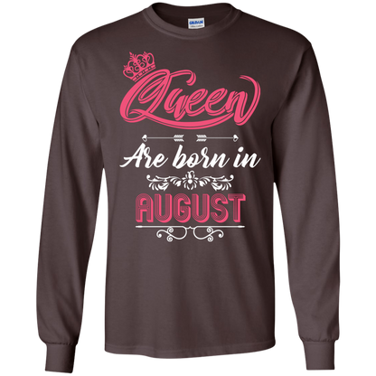 Brithday T-Shirt Queen Are Born In August Dark Chocolate