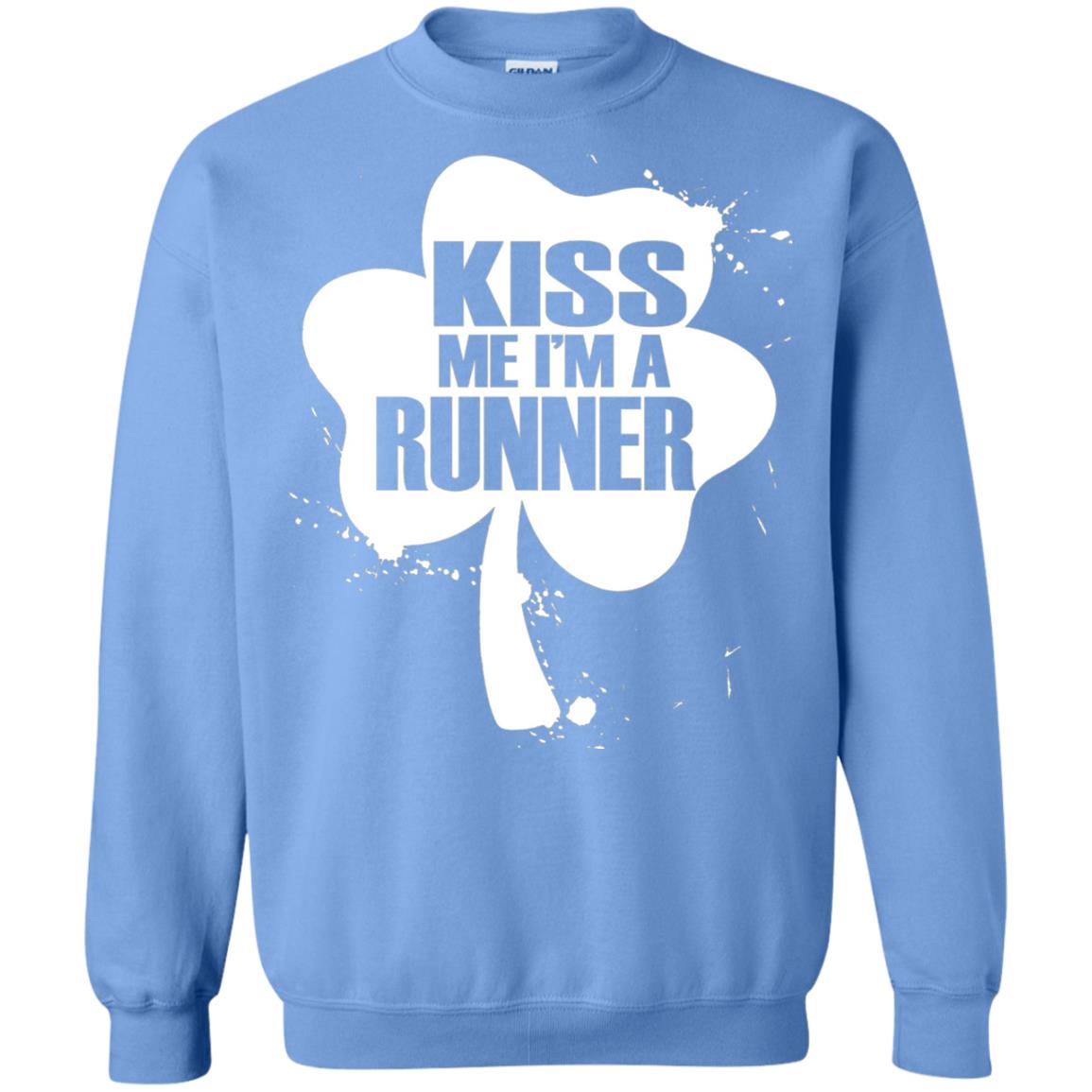 Kiss Me I_m Runner St. Patrick_s Day T-shirt Carolina Blue