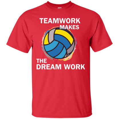 Volleyball T-shirt TeamWork Makes The Dream Work Red