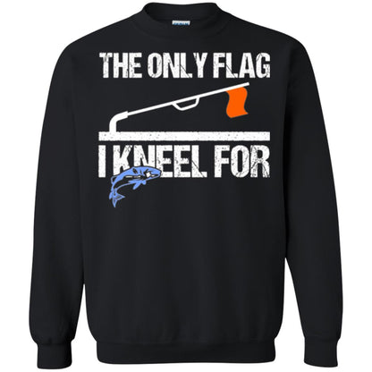 Fishing Lovers T-shirt The Only Flag I Kneel For Black