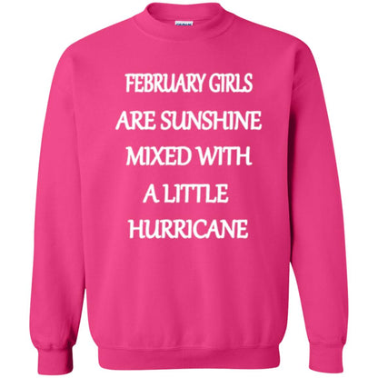 February Girls Are Sunshine Mixed With A Little Hurricane T-shirt Heliconia