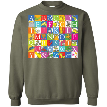 Dr. Seuss A To Z Gift Shirt For Funny Man Military Green