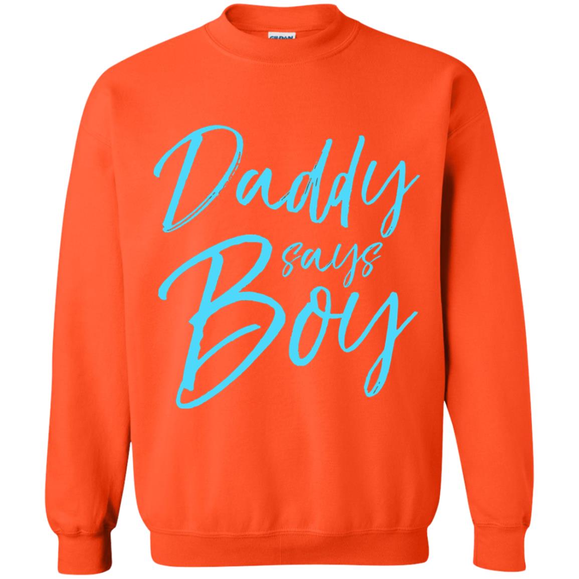 Daddy Says Boy Blue Gender Reveal Announcement Orange