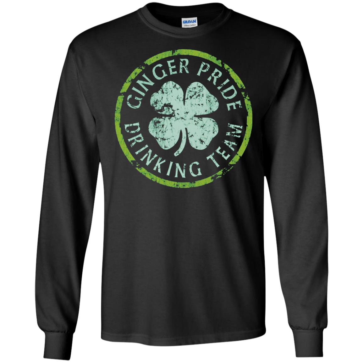 Funny Ginger Pride Drinking Team Irish T-shirt Black