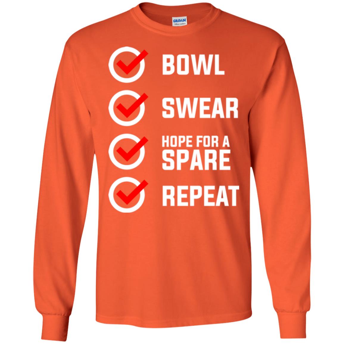 Bowling Lover T-shirt Bowl Swear Hope For A Spare Repeat Orange