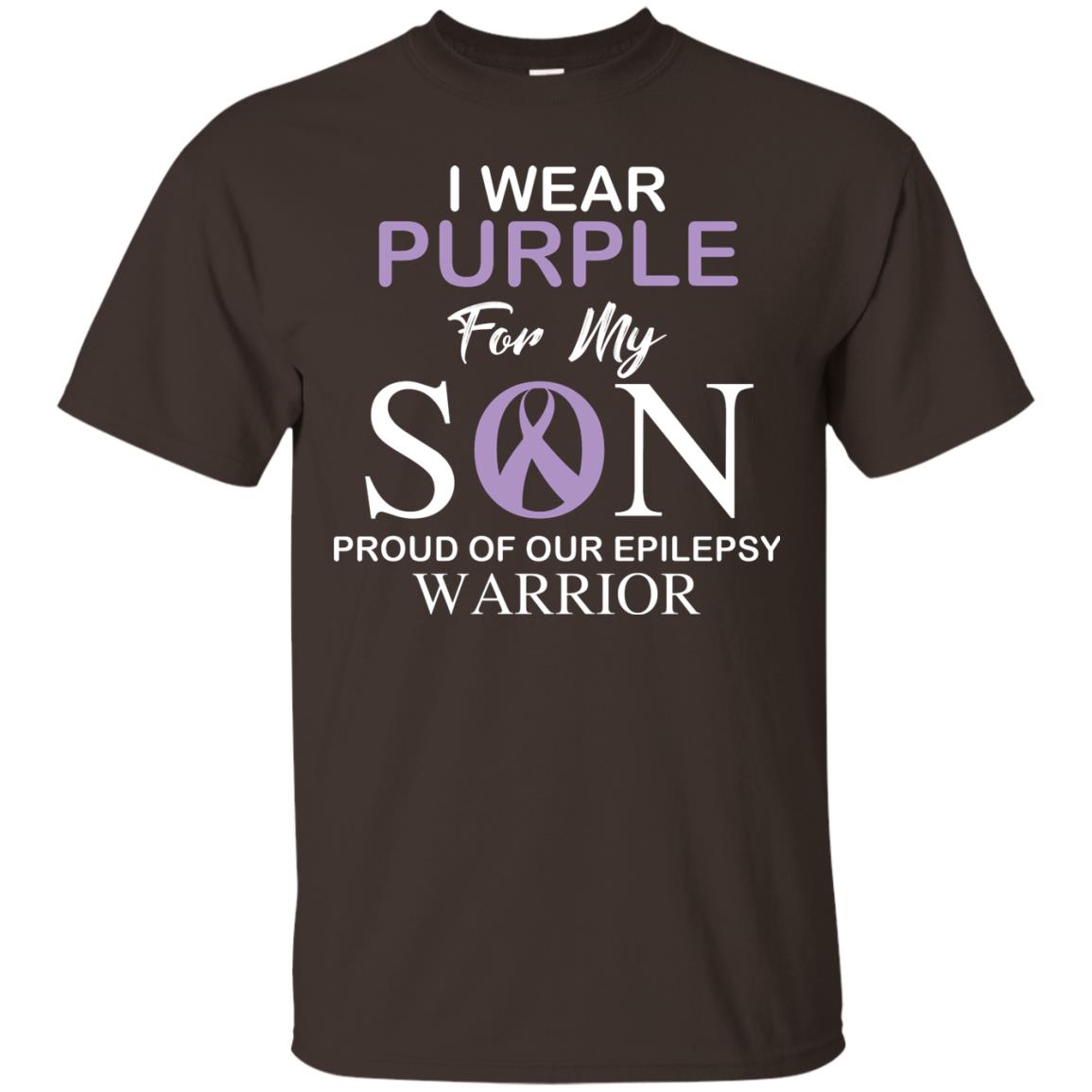 Epilepsy Warrior T-shirt I Wear Purple For My Son Proud Of Our Epilepsy Warrior Dark Chocolate