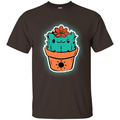 Cat Lover T-shirt Cactus Dog Catcus Dark Chocolate